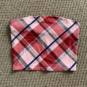 Plaid Urban Outfitters tube top size small